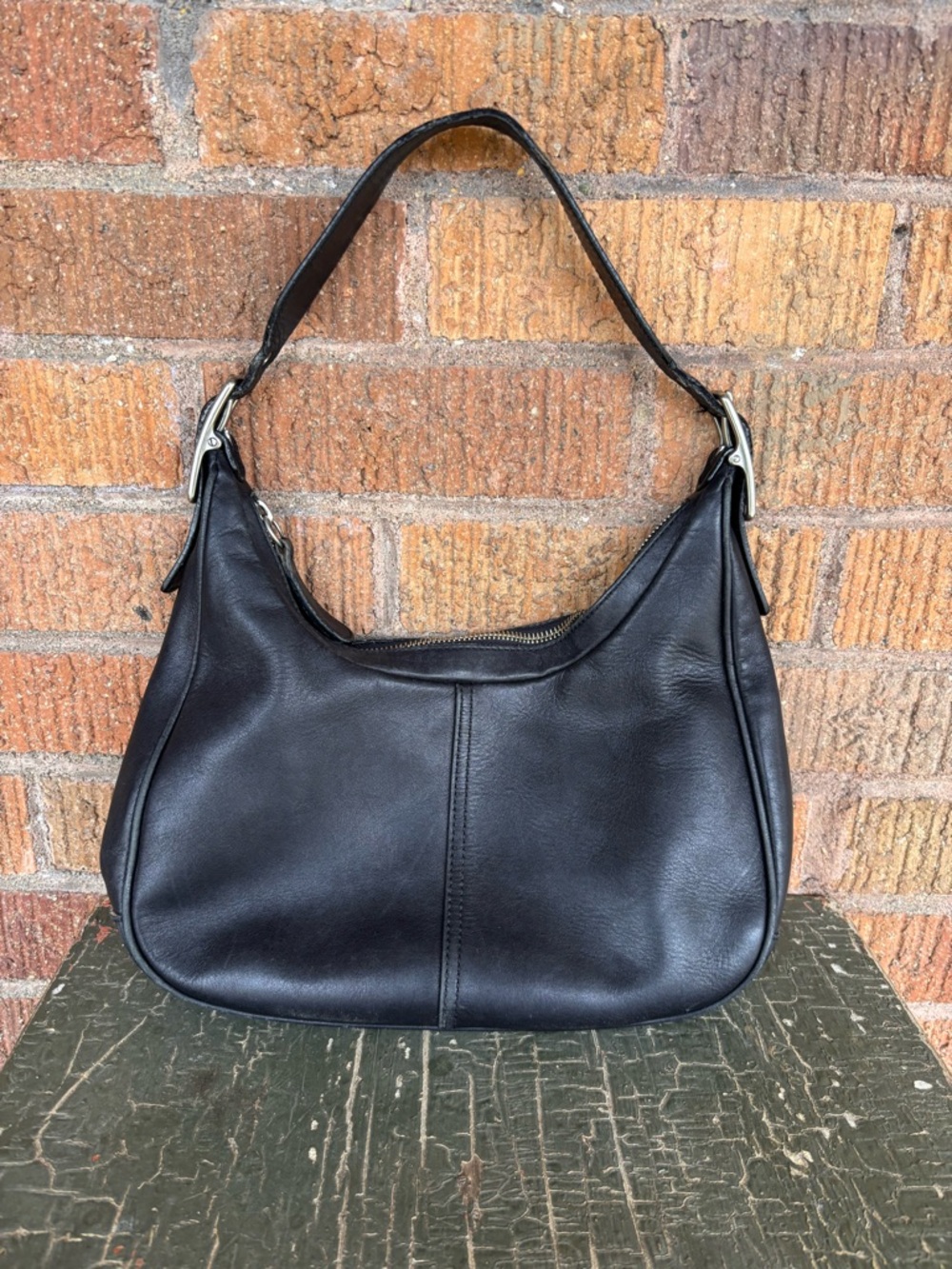 Coach Legacy West Black Silver Zoe Leather Hobo Shoulder Bag Vintage 9342 Y2K